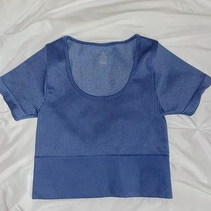 OFFLINE Blue Ribbed Top